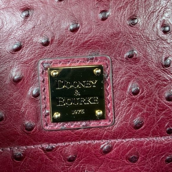 Dooney & Bourke Ostrich Domed Satchel - Cranberry - Picture 16 of 16